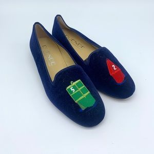 Preppy embroidered loafers sailing slippers